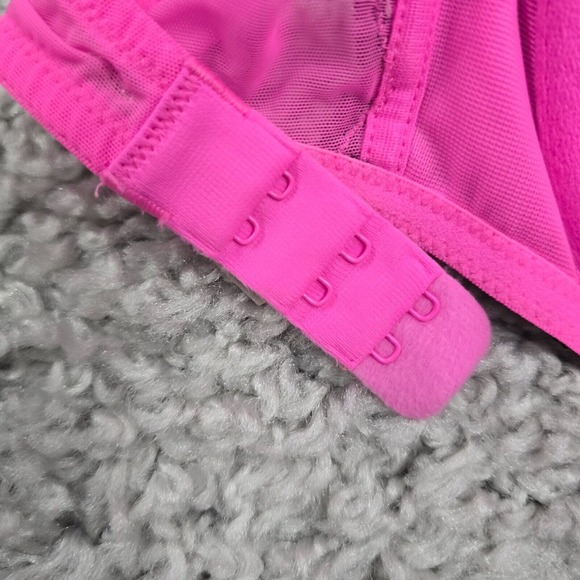 Victorias Secret Balconette Bra 34C Underwire Pink Lace Padded Y2K Coquette - Picture 6 of 11